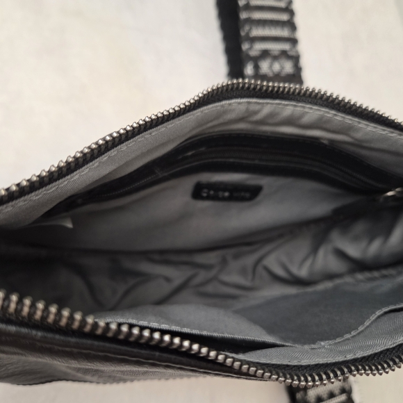 Dolce Vita Black Braided Leather Crossbody Bag With Guitar Strap‎ - Picture 5 of 11